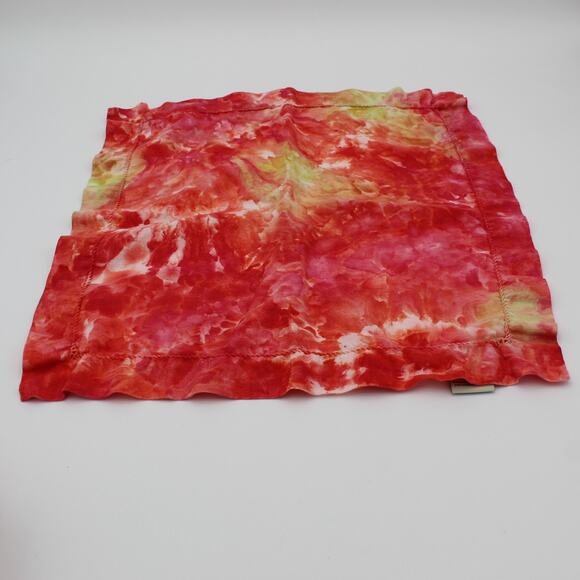 Pottery Barn Linen Napkins SET 6 Pink Yellow Tie Dye Pastel Festive Party - Picture 5 of 14